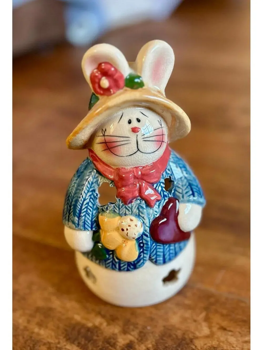 Ceramic Rabbit Votive Candle Holder, Vintage
